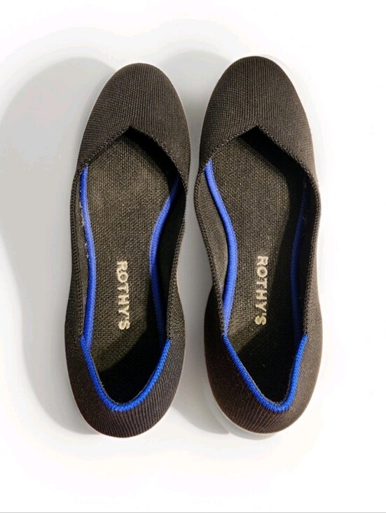 Rothy's Shoes - Rothy's Women's Black Ballet Flat with Blue Trim Sz 8.5